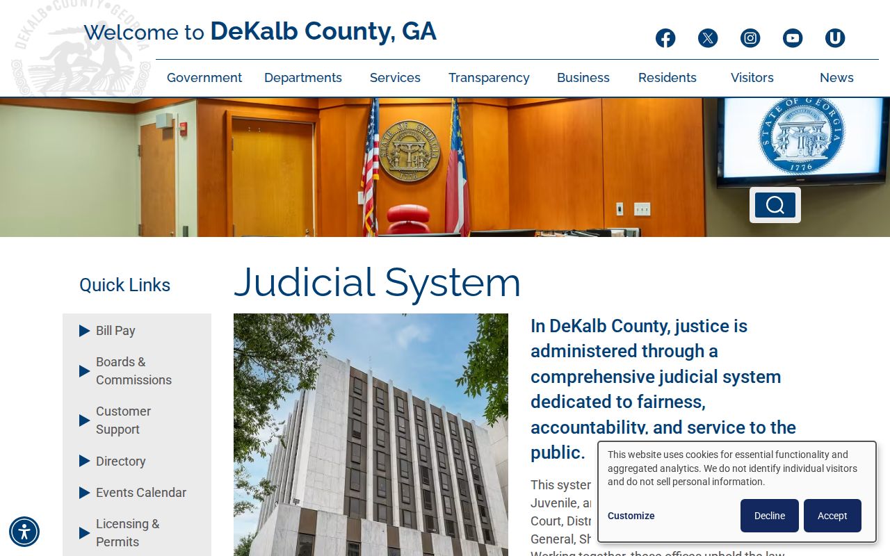 DeKalb County courthouse and judicial system information