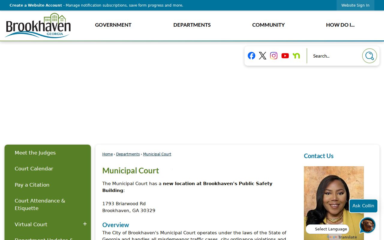 Brookhaven Municipal Court docket and citation channels