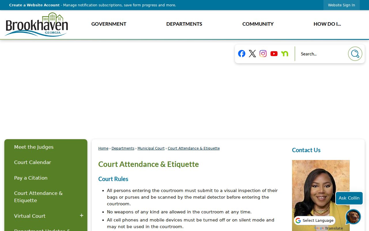 Brookhaven court reset and walk-in failure-to-appear instructions