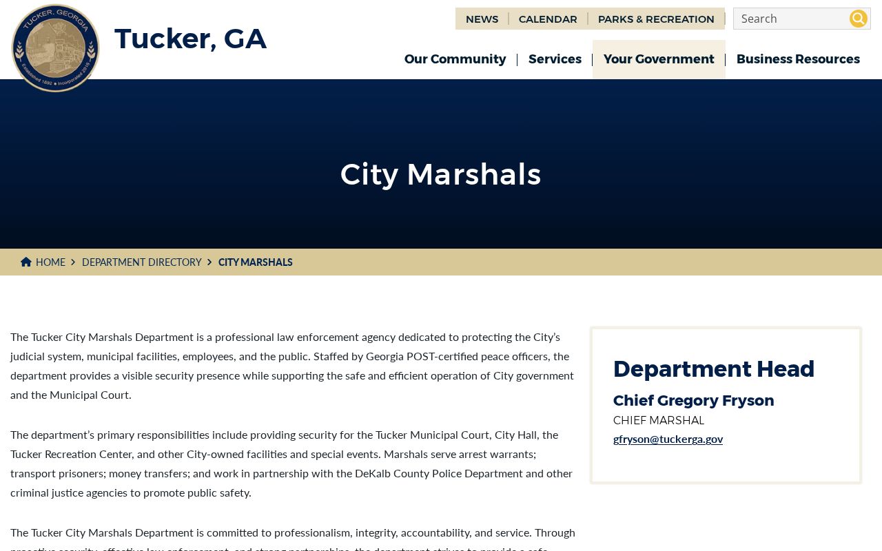 Tucker City Marshal warrant service role in DeKalb County